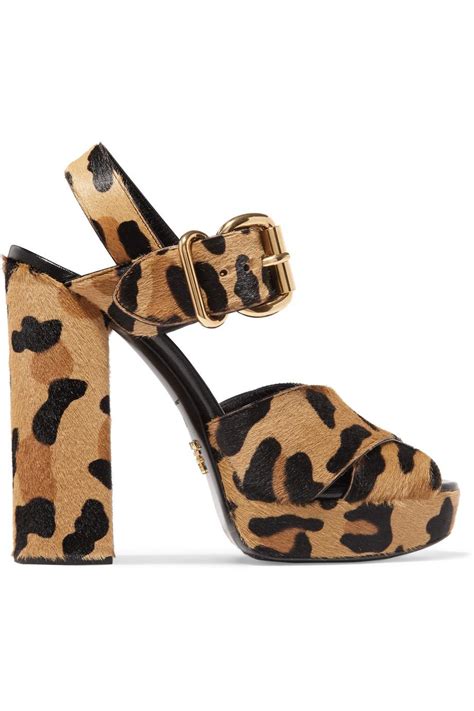 prada leopard sandals|Prada diagram platform sandal.